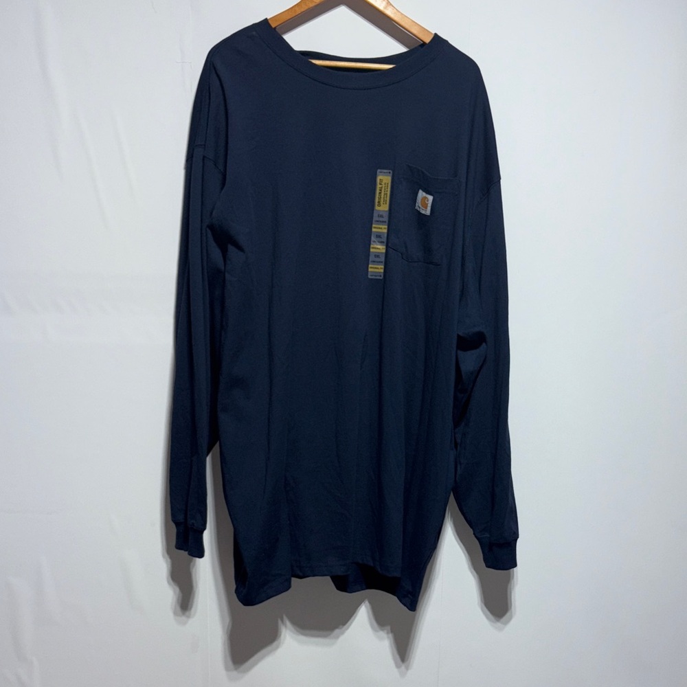 Carhartt navy blue men’s long sleeve chest pocket shirt size 5XL NWT